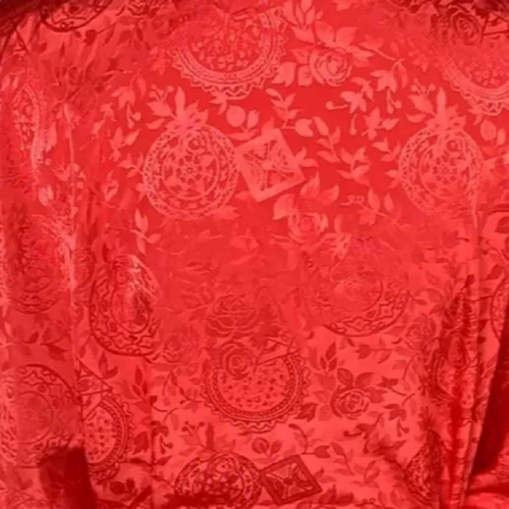 Victoria's Secret Gold Label Robe Paisley Red Vintage 80's 90s One Size